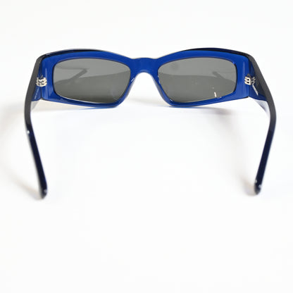 Balenciaga BB0266S 004 Unisex Authentic Sunglasses Clear Blue, 57mm - New