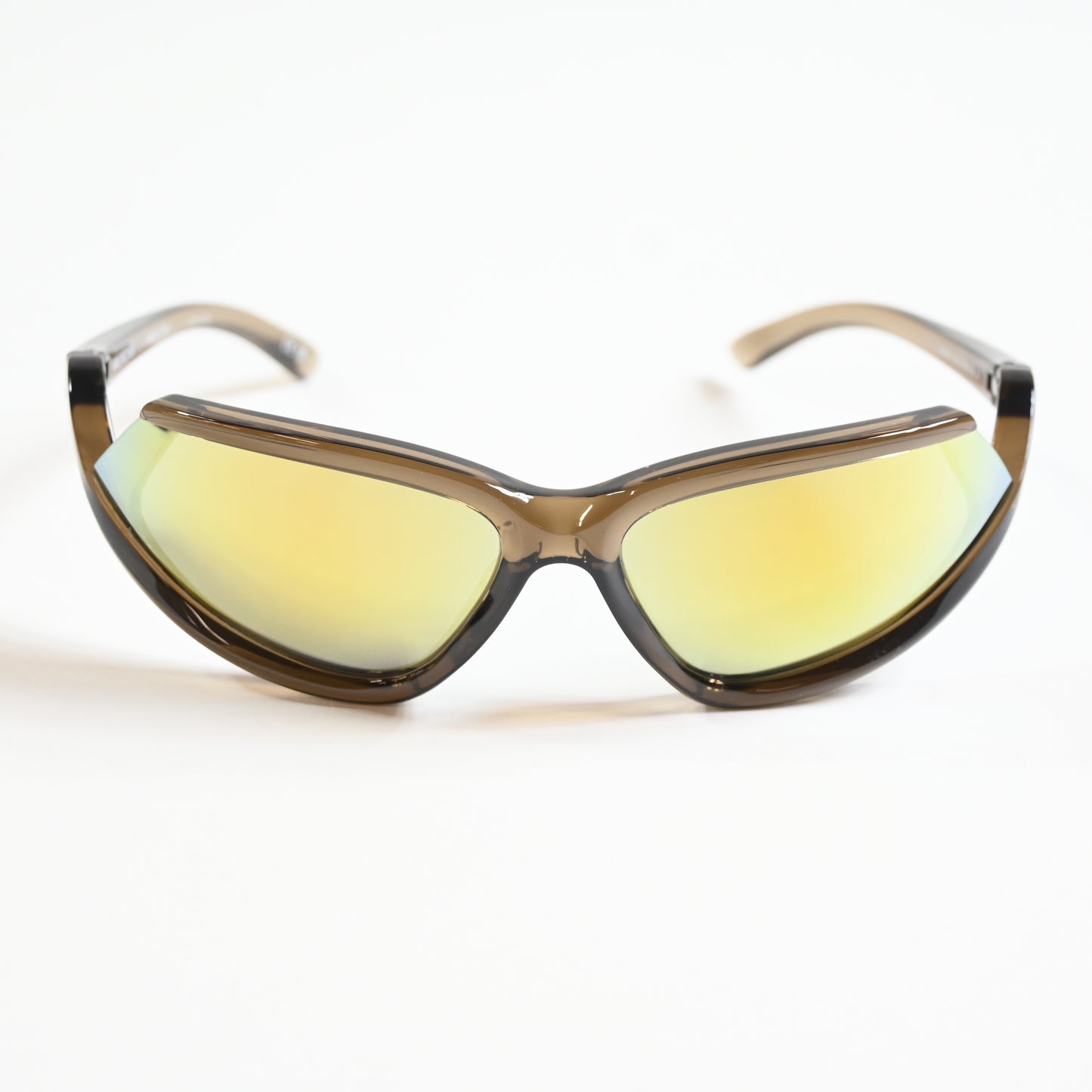 Balenciaga BB0289S 003 Unisex Authentic Sunglasses Clear Brown/Gold, 71mm - New