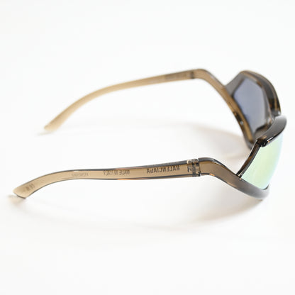 Balenciaga BB0289S 003 Unisex Authentic Sunglasses Clear Brown/Gold, 71mm - New