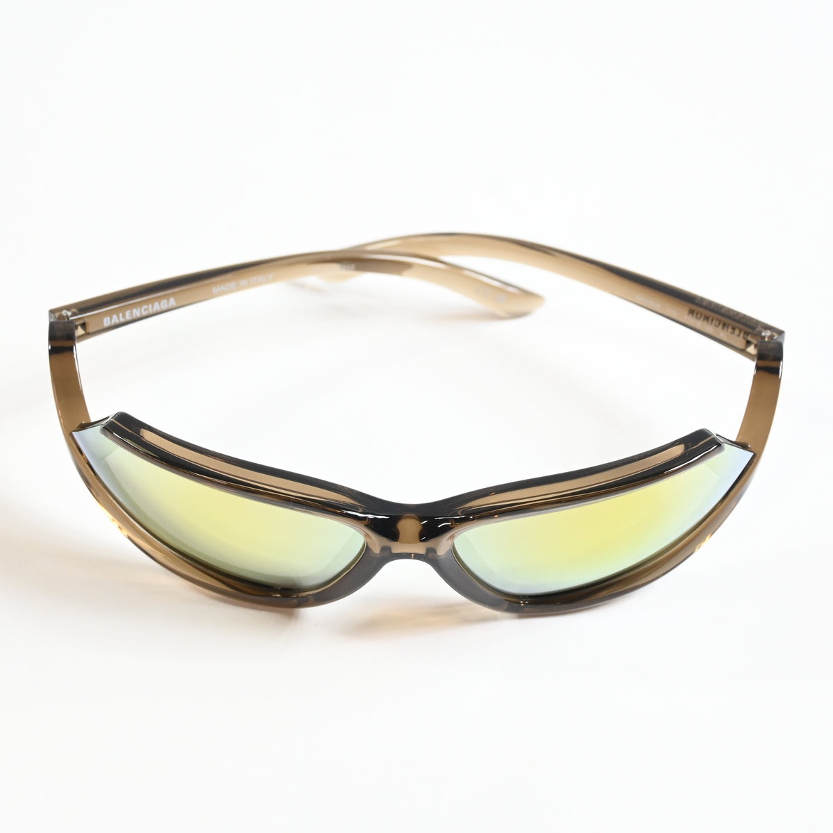 Balenciaga BB0289S 003 Unisex Authentic Sunglasses Clear Brown/Gold, 71mm - New