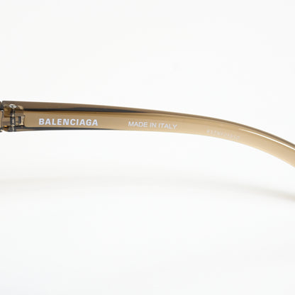 Balenciaga BB0289S 003 Unisex Authentic Sunglasses Clear Brown/Gold, 71mm - New