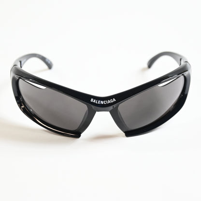 Balenciaga BB0318S 001 Unisex Authentic Sunglasses Black/Gray, 78mm - New
