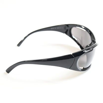 Balenciaga BB0318S 001 Unisex Authentic Sunglasses Black/Gray, 78mm - New