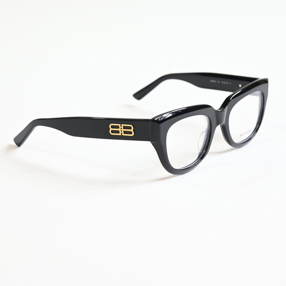Balenciaga BB0239O 001 Unisex Authentic Eyeglasses Black/Gold, 50mm - New