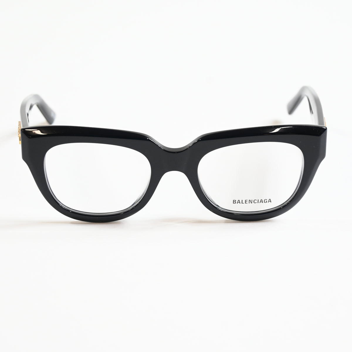 Balenciaga BB0239O 001 Unisex Authentic Eyeglasses Black/Gold, 50mm - New