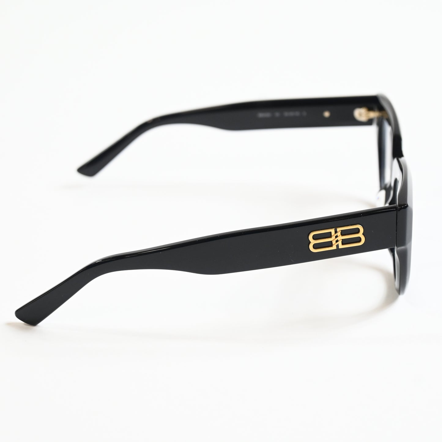 Balenciaga BB0239O 001 Unisex Authentic Eyeglasses Black/Gold, 50mm - New