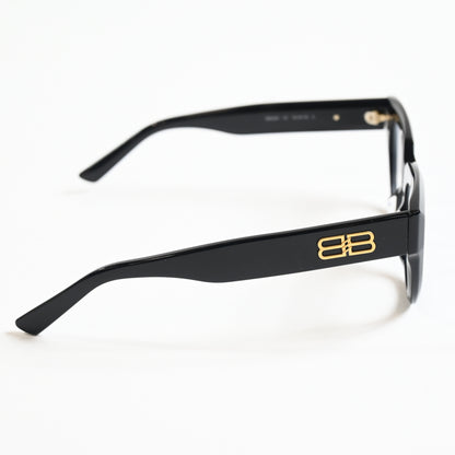 Balenciaga BB0239O 001 Unisex Authentic Eyeglasses Black/Gold, 50mm - New