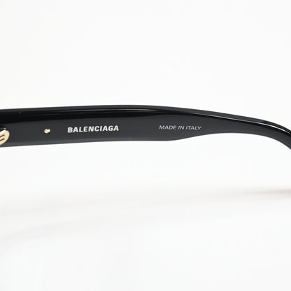 Balenciaga BB0239O 001 Unisex Authentic Eyeglasses Black/Gold, 50mm - New