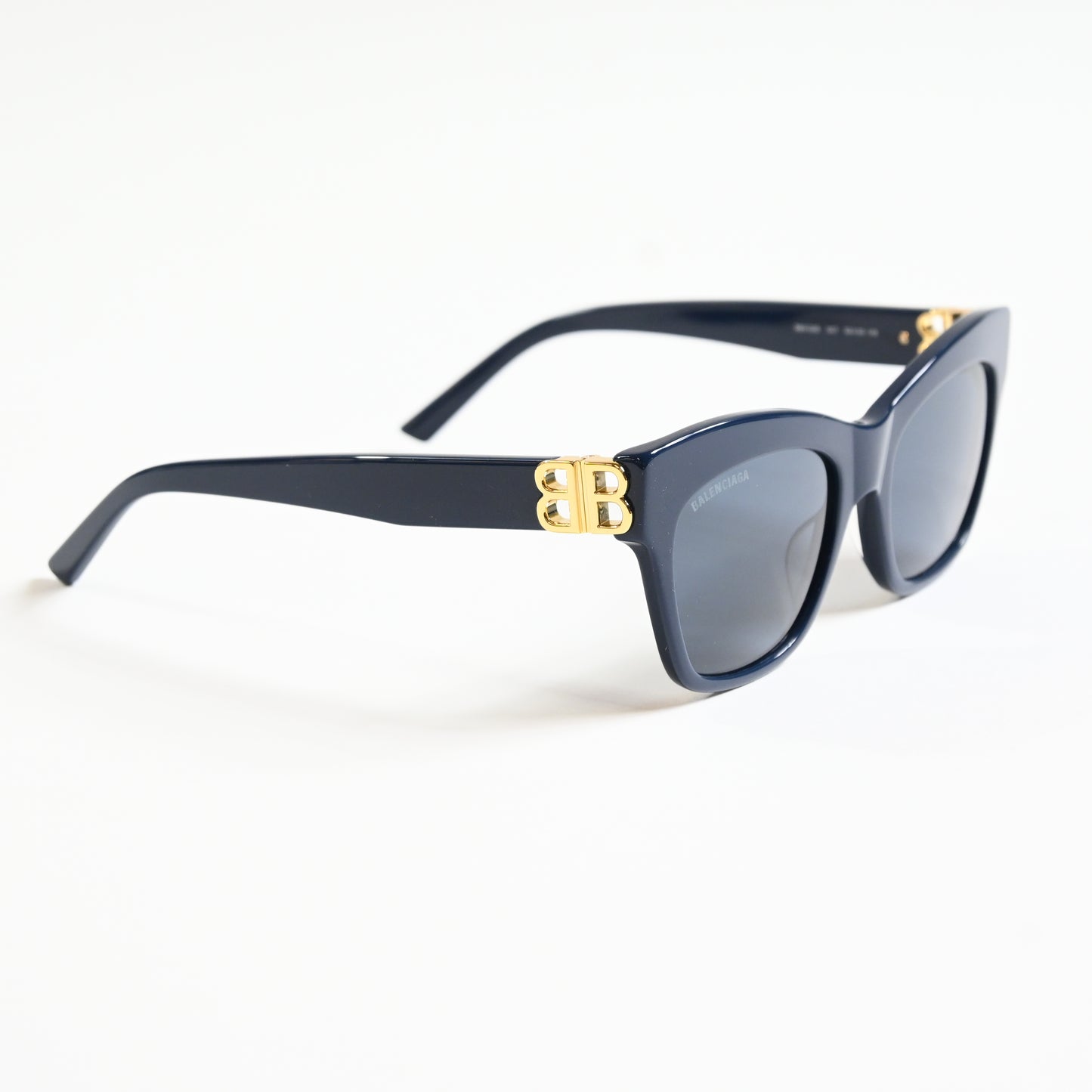 Balenciaga BB0132S 007 Womens Authentic Sunglasses Blue/Gold, 53mm - New