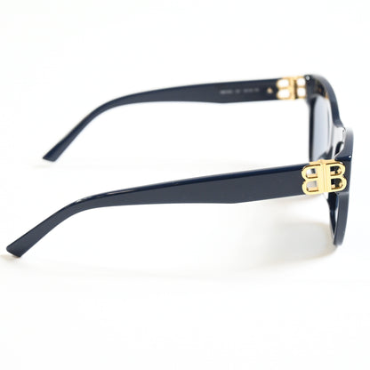 Balenciaga BB0132S 007 Womens Authentic Sunglasses Blue/Gold, 53mm - New