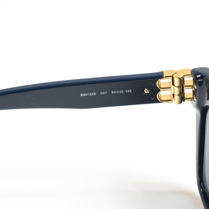Balenciaga BB0132S 007 Womens Authentic Sunglasses Blue/Gold, 53mm - New