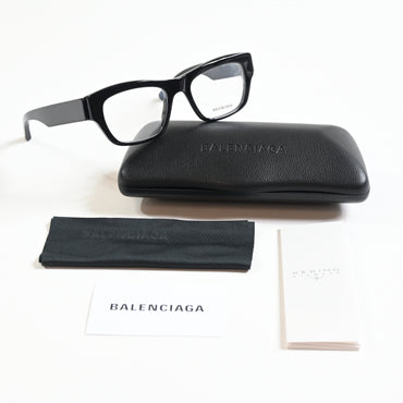 Balenciaga BB0264O 001 Unisex Authentic Eyeglasses Black/Silver, 53mm - New