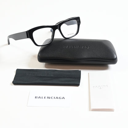 Balenciaga BB0264O 001 Unisex Authentic Eyeglasses Black/Silver, 53mm - New