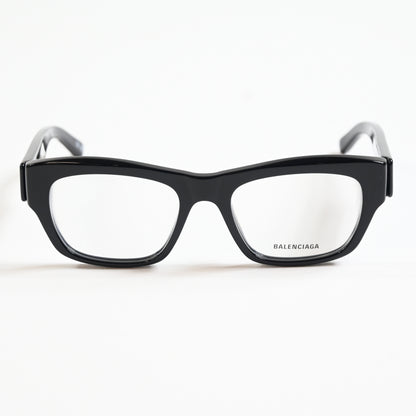 Balenciaga BB0264O 001 Unisex Authentic Eyeglasses Black/Silver, 53mm - New