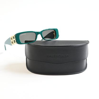 Balenciaga BB0096S 006 Womens Authentic Sunglasses Green/Gold, 51mm - New