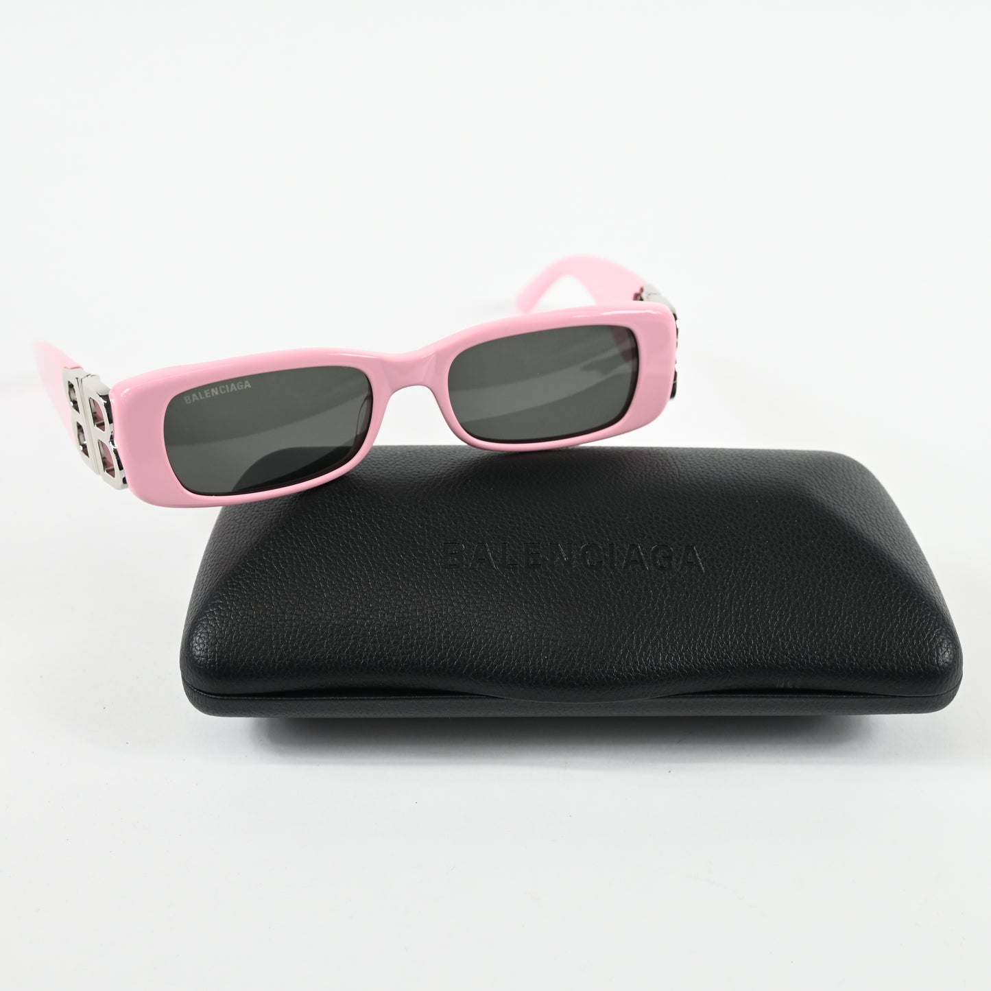 Balenciaga BB0096S 012 Womens Authentic Sunglasses Pink/Silver, 51mm - New