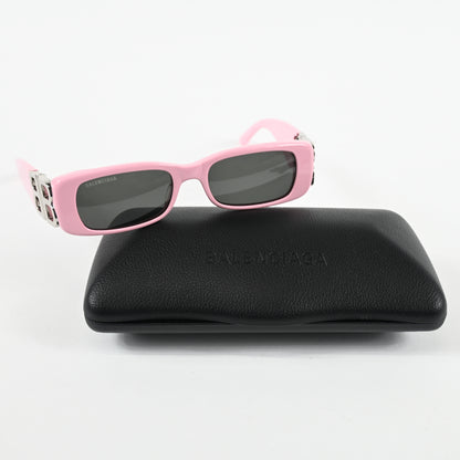 Balenciaga BB0096S 012 Womens Authentic Sunglasses Pink/Silver, 51mm - New
