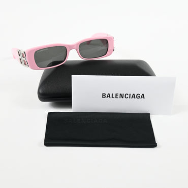 Balenciaga BB0096S 012 Womens Authentic Sunglasses Pink/Silver, 51mm - New