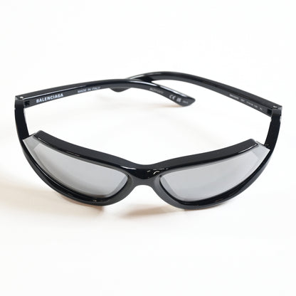 Balenciaga BB0289S 001 Unisex Authentic Sunglasses Black/Silver, 71mm - New