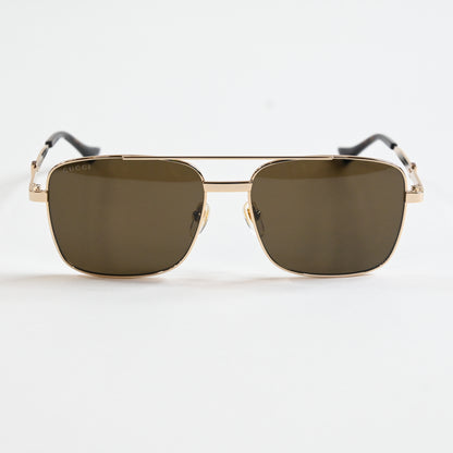 Gucci GG1441S 002 Mens Authentic Sunglasses Gold/Brown, 58mm - New