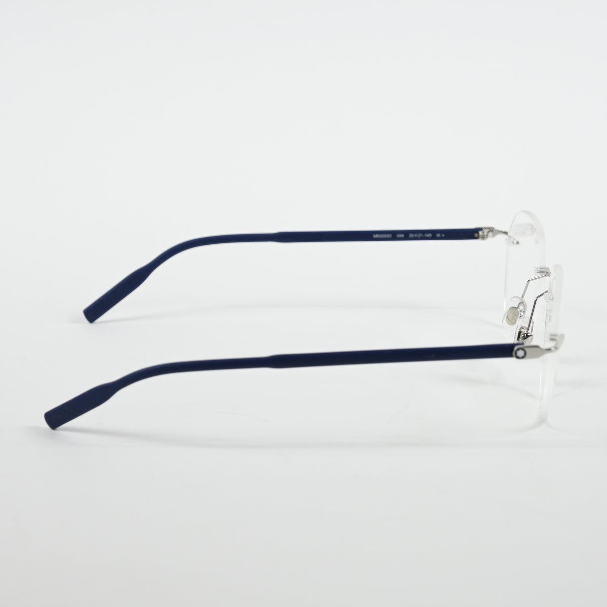 Montblanc MB0223O 004 Mens Authentic Eyeglasses Silver/Blue, 50mm - New