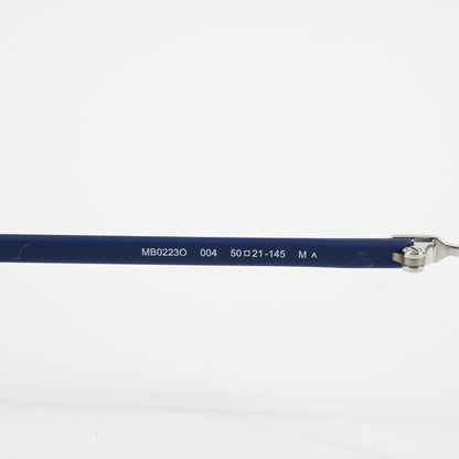 Montblanc MB0223O 004 Mens Authentic Eyeglasses Silver/Blue, 50mm - New