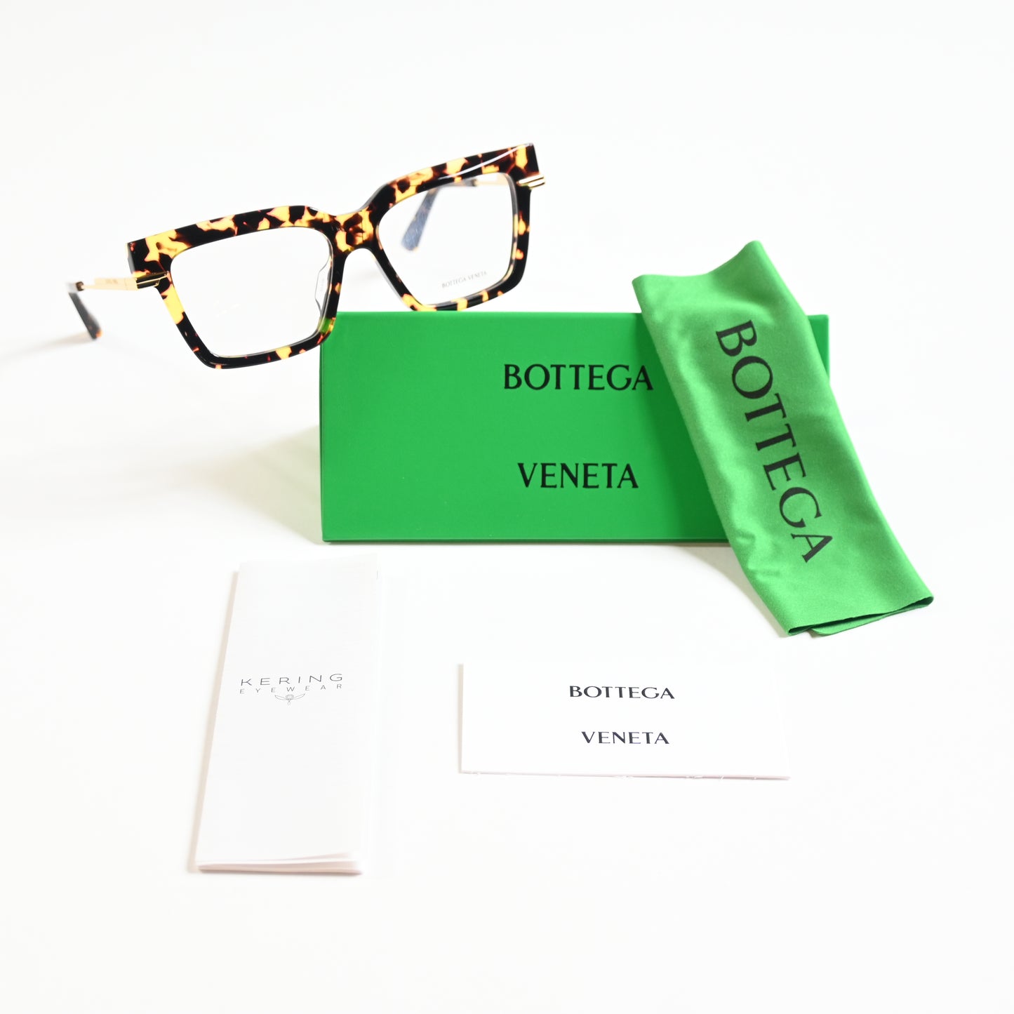 Bottega BV1243O 002 Womens Authentic Eyeglasses Black/Gold, 53mm - New