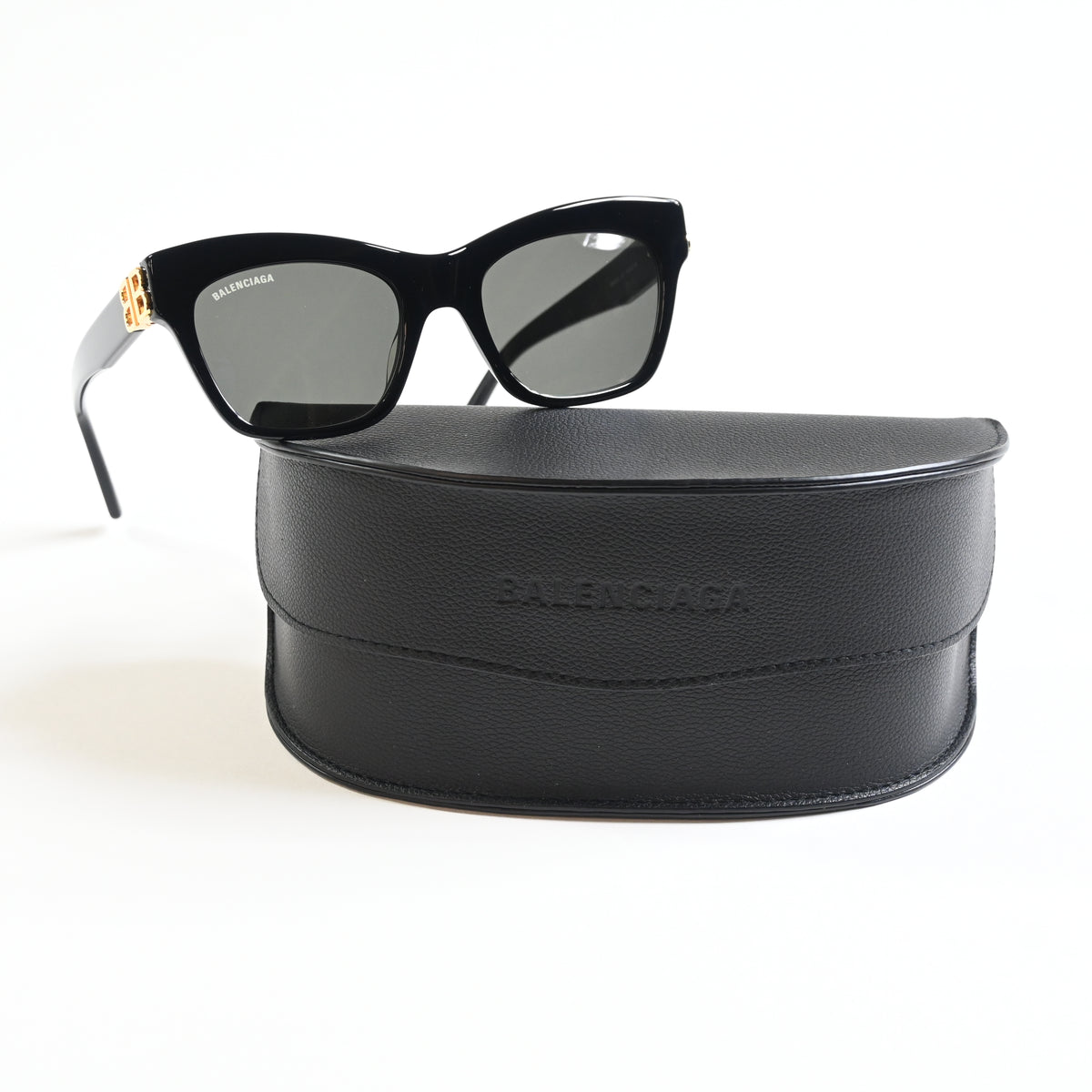 Balenciaga BB0132S 001 Womens Authentic Sunglasses Black/Gray, 53mm - New