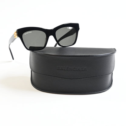 Balenciaga BB0132S 001 Womens Authentic Sunglasses Black/Gray, 53mm - New