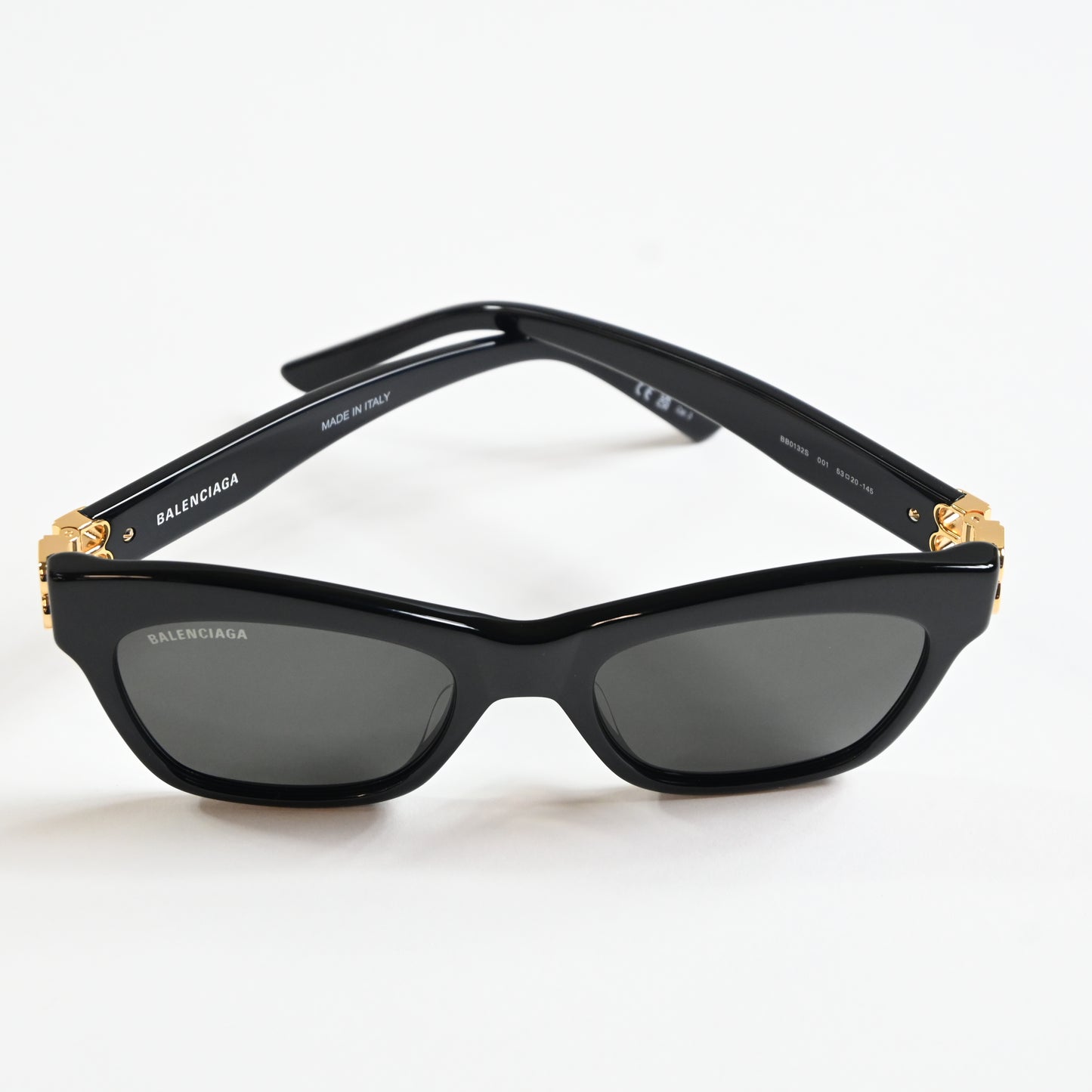 Balenciaga BB0132S 001 Womens Authentic Sunglasses Black/Gray, 53mm - New