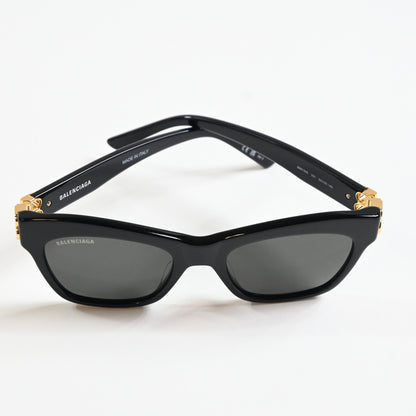 Balenciaga BB0132S 001 Womens Authentic Sunglasses Black/Gray, 53mm - New