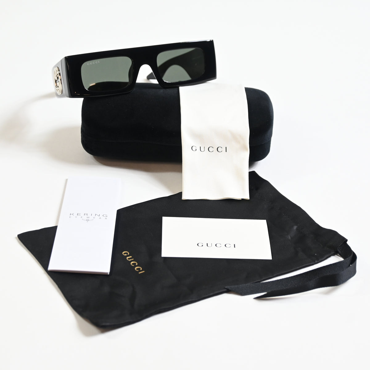 Gucci GG1646S 001 Womens Authentic Sunglasses Black/Silver, 49mm - New