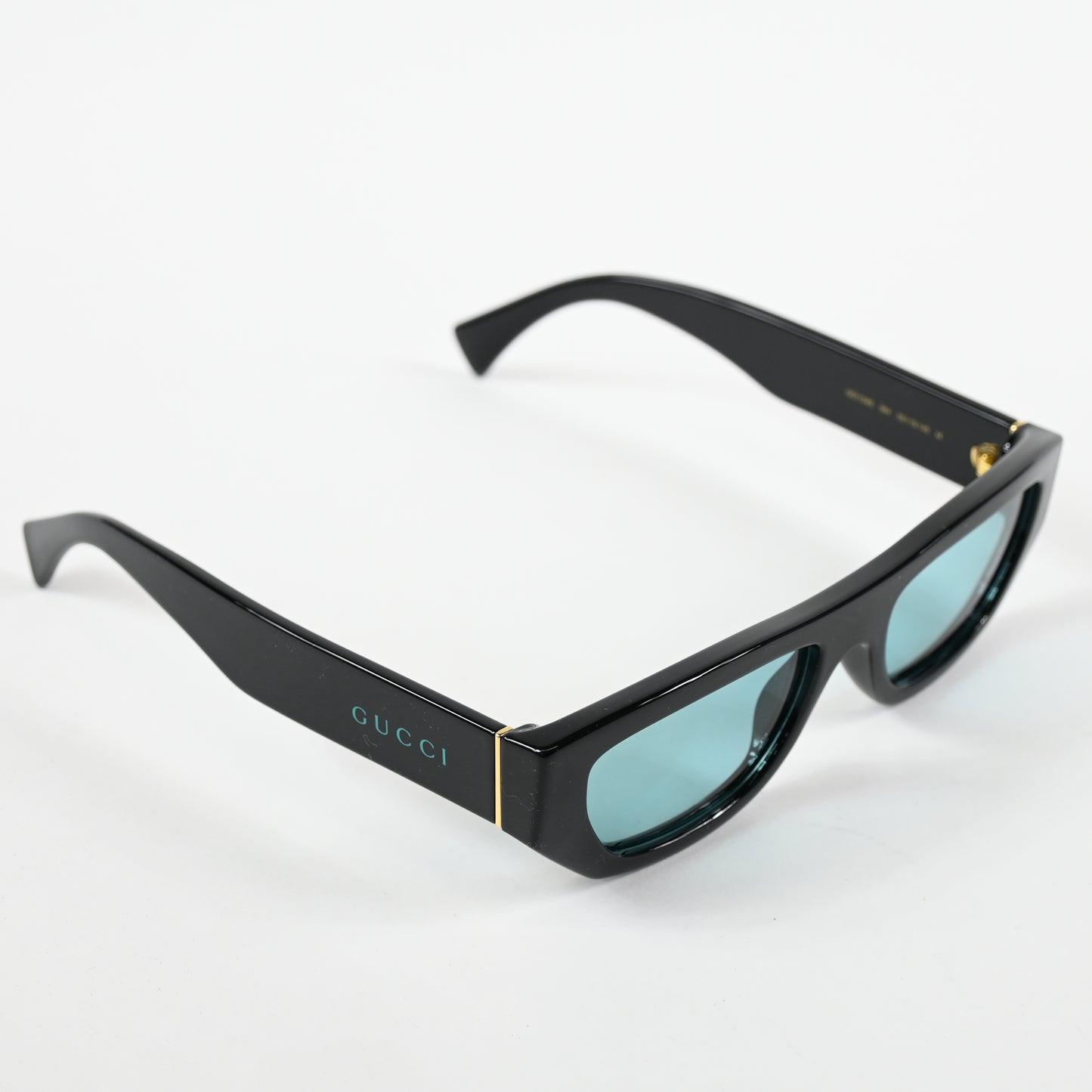 Gucci GG1134S 004 Mens Authentic Sunglasses Black/Teal, 53mm - New