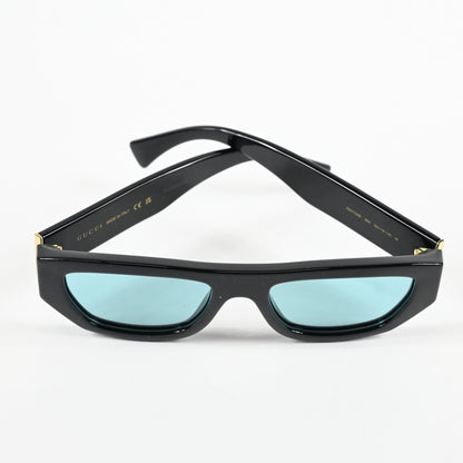 Gucci GG1134S 004 Mens Authentic Sunglasses Black/Teal, 53mm - New