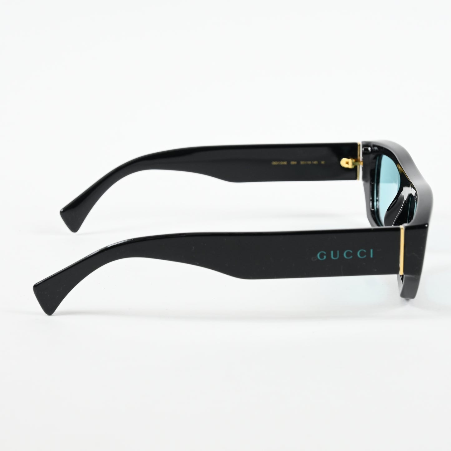 Gucci GG1134S 004 Mens Authentic Sunglasses Black/Teal, 53mm - New