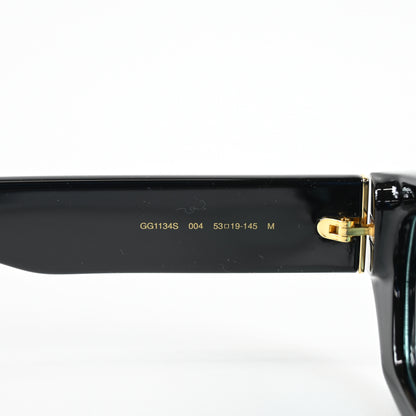 Gucci GG1134S 004 Mens Authentic Sunglasses Black/Teal, 53mm - New