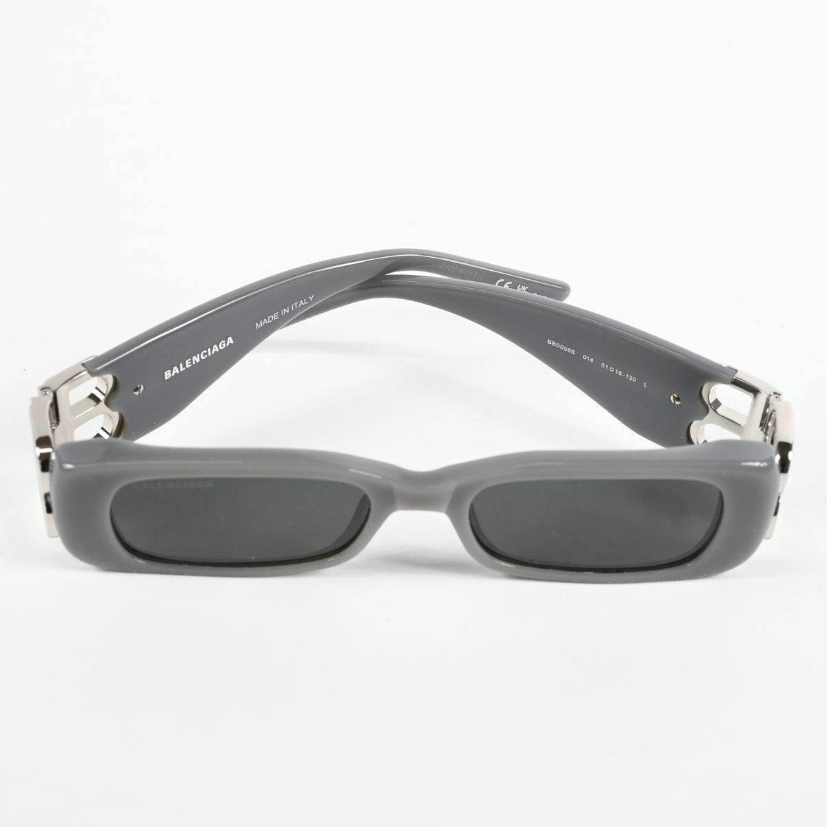 Balenciaga BB0096S 014 Womens Authentic Sunglasses Gray/Silver, 51mm - New
