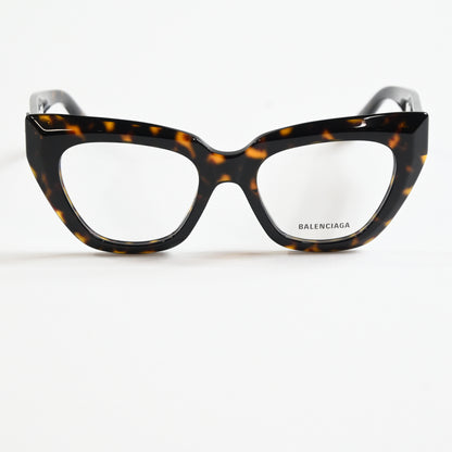 Balenciaga BB0238O 002 Womens Authentic Eyeglasses Havana/Silver, 50mm - New