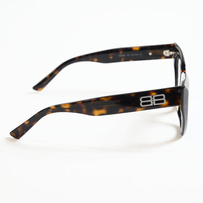 Balenciaga BB0238O 002 Womens Authentic Eyeglasses Havana/Silver, 50mm - New