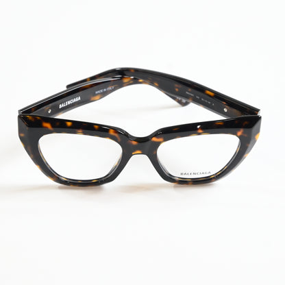 Balenciaga BB0238O 002 Womens Authentic Eyeglasses Havana/Silver, 50mm - New