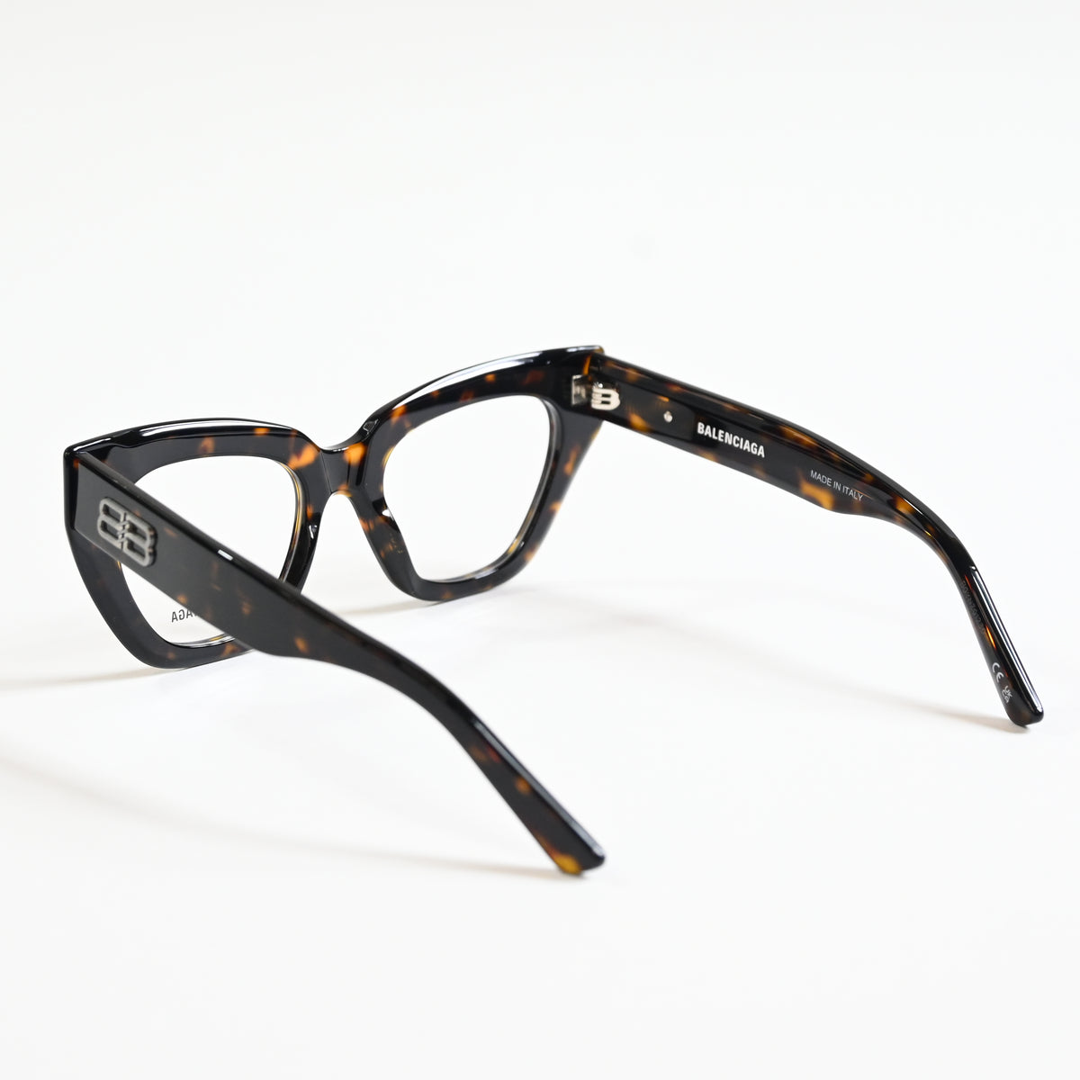 Balenciaga BB0238O 002 Womens Authentic Eyeglasses Havana/Silver, 50mm - New
