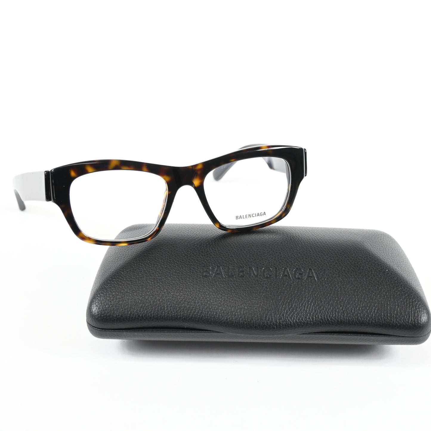 Balenciaga BB0264O 002 Unisex Authentic Eyeglasses Havana/Silver, 53mm - New
