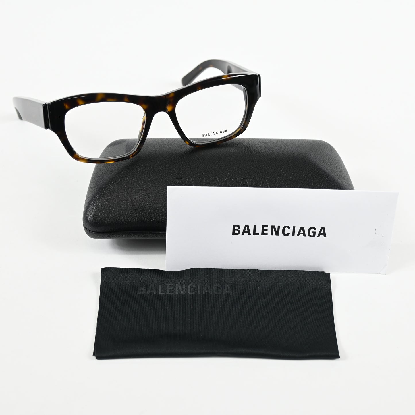 Balenciaga BB0264O 002 Unisex Authentic Eyeglasses Havana/Silver, 53mm - New