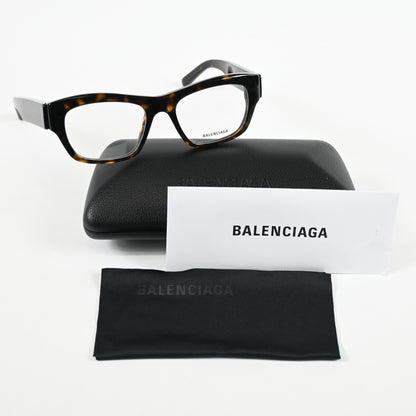 Balenciaga BB0264O 002 Unisex Authentic Eyeglasses Havana/Silver, 53mm - New