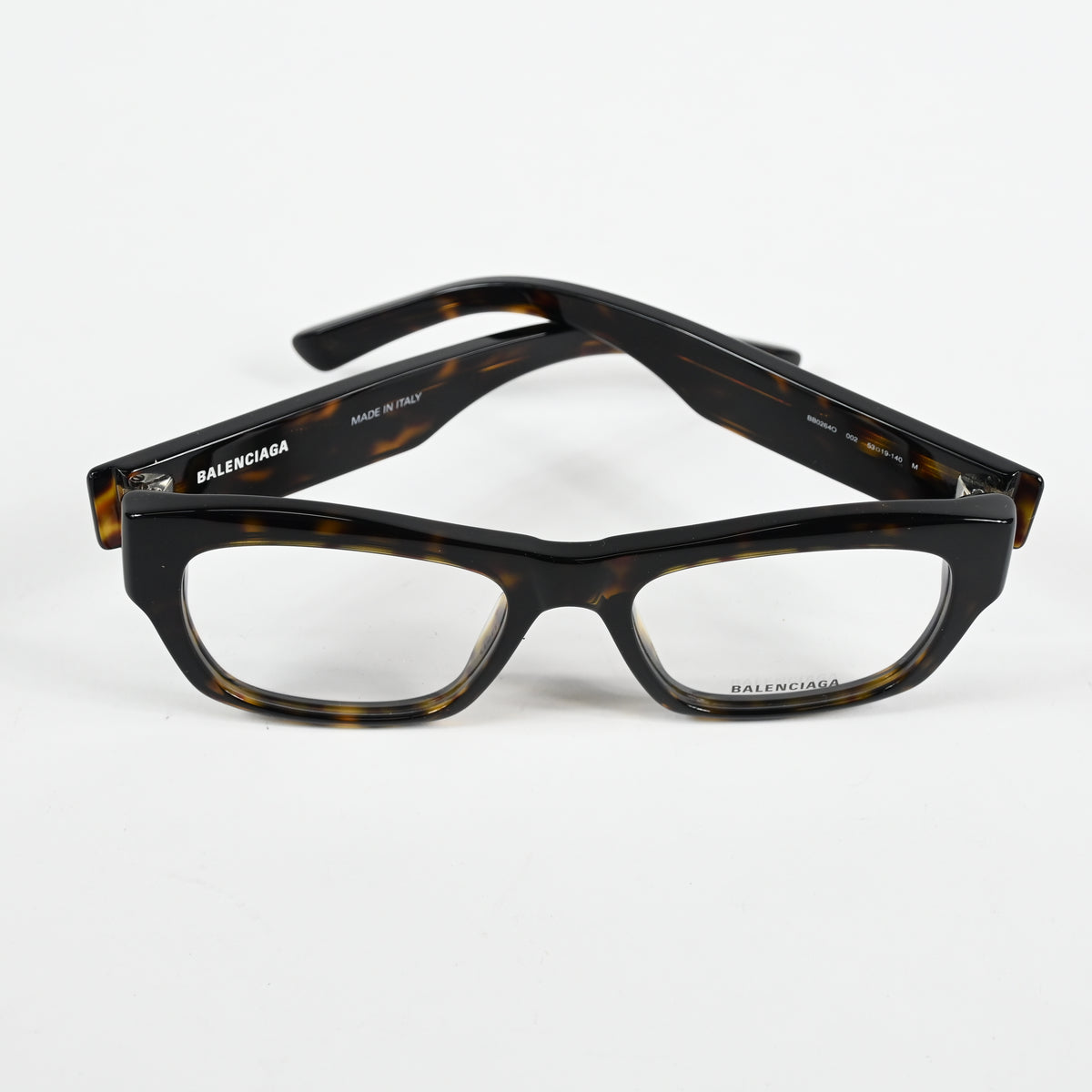 Balenciaga BB0264O 002 Unisex Authentic Eyeglasses Havana/Silver, 53mm - New
