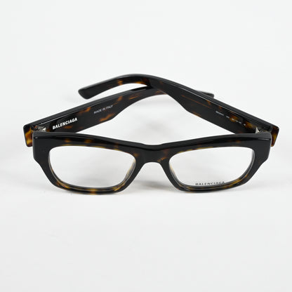 Balenciaga BB0264O 002 Unisex Authentic Eyeglasses Havana/Silver, 53mm - New