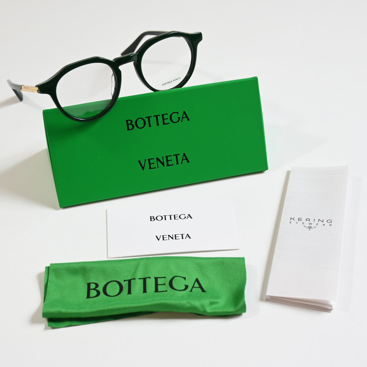 Bottega BV1263O 004 Mens Authentic Eyeglasses Green/Gold, 48mm - New
