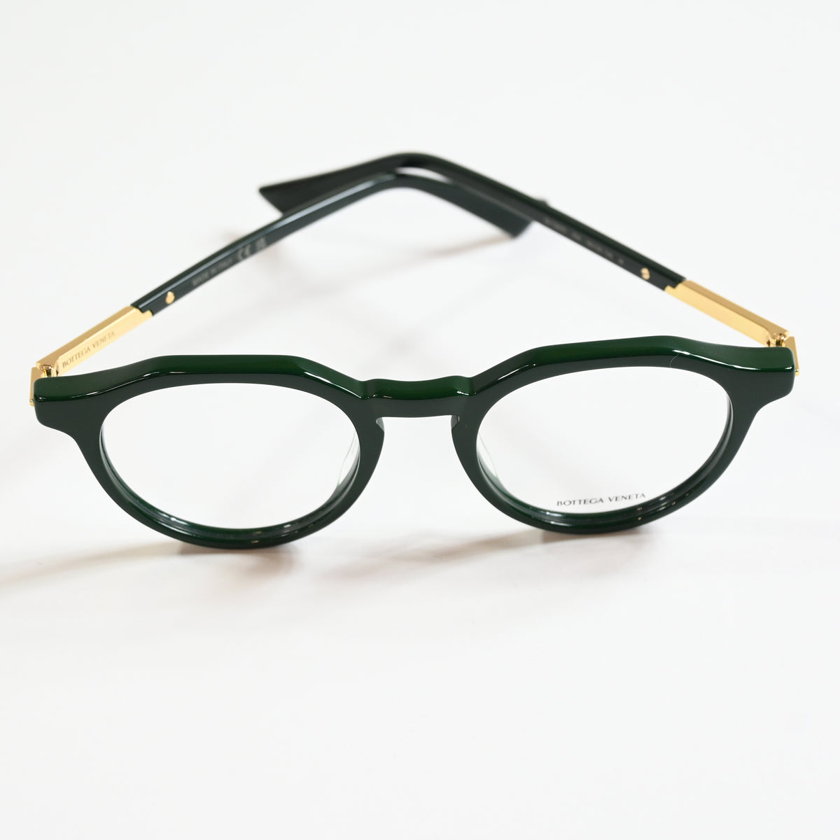 Bottega BV1263O 004 Mens Authentic Eyeglasses Green/Gold, 48mm - New