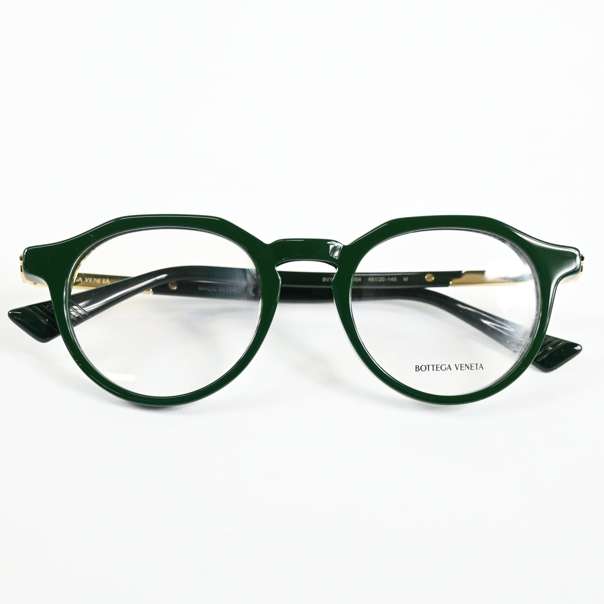 Bottega BV1263O 004 Mens Authentic Eyeglasses Green/Gold, 48mm - New