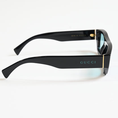 Gucci GG1134S 004 Mens Authentic Sunglasses Black/Teal, 53mm - New